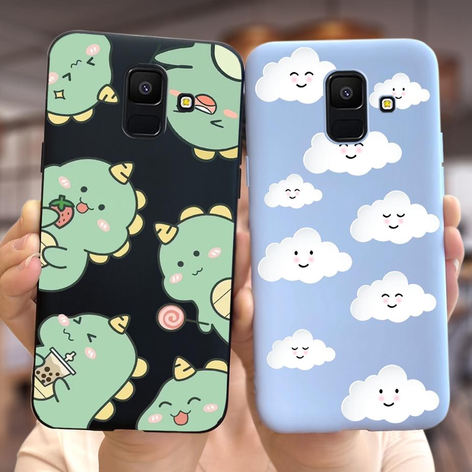 For Samsung Galaxy A6 Plus 2018 Case SM-A605F Cute Dinosaur Cartoon Cover Soft TPU Phone Case For Samsung A6 2018 A600F A6+ Bags