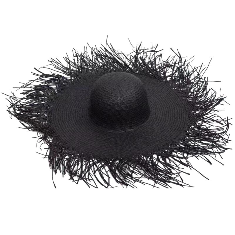 

Fashionable Elegant Hat Straw Sun Hat Simple Floppy Sun Hat Seaside Travel for Outings Parties Beach Portable