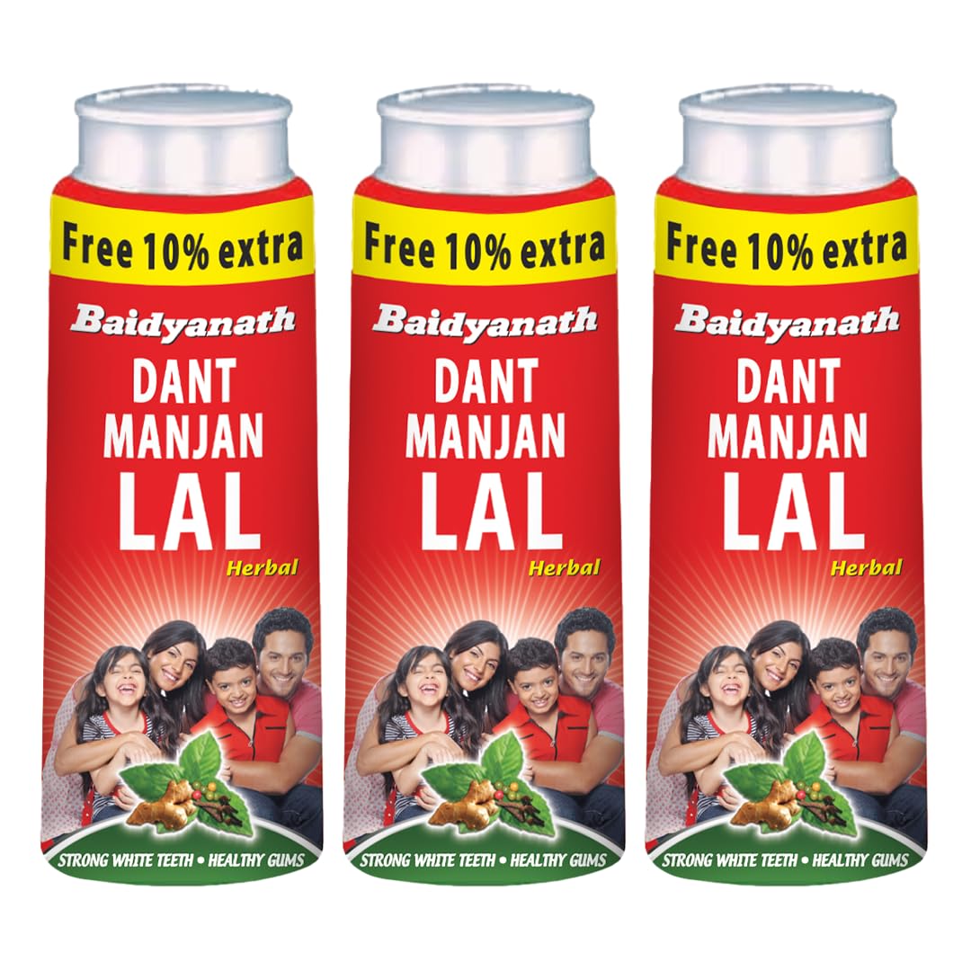 Baidyanath Lal Dant Manjan - 220 g (Pack of 3)