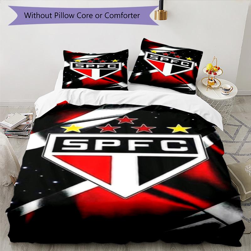Spfc Team Crest Design Printed Pattern Duvet Cover Set – Includes 1 Duvet Cover and 2 Matching Pillowcases Bedroom Decor Christmas Gifts