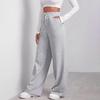 Women Wide Leg Pants Elastic High Waist Adjustable Drawstring Pure Color Long Sweatpants with Pockets Casual Lounge Pants Daily Wear