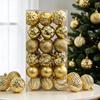 36-Piece Electroplated Christmas Tree Ball Set - Painted Plastic Hanging Ornaments