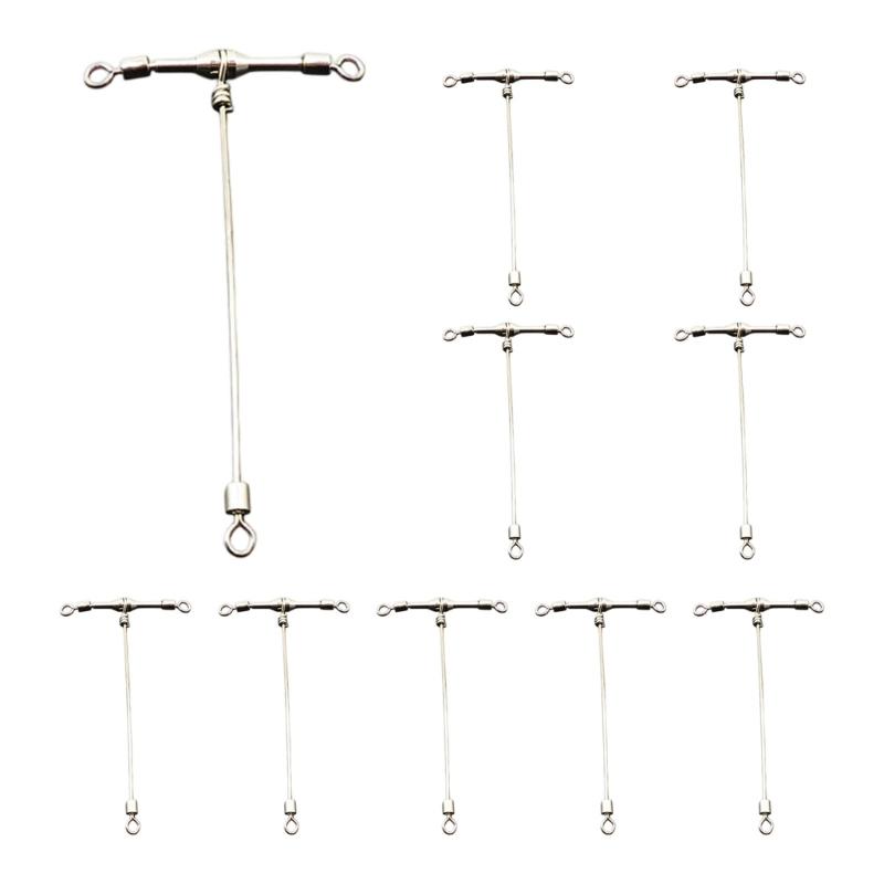10Pcs High Strength Rolling Round Bearing Snap Fishing Barrels Swivels with Locking Snap Fishing Baits Connectors Clip