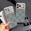 Tilt plaid is suitable for Apple 17 mobile phone case iPhone15promax all-inclusive 16Pro leather pattern 14 simple ins