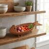 Fish Shape Hand Woven Fruit Basket Wear-resistant Drain Basket Cute Bread Basket  Living Room