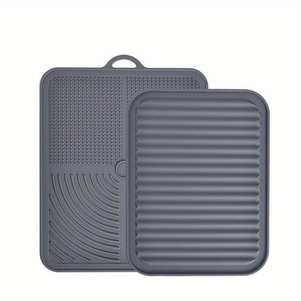 Kitchen Silicone Drainage Mat Large Countertop Bowl and Dish Water Filter Mat Household Anti Slip Cutting Board Fixing Mat, Anti Scalding and Thermal