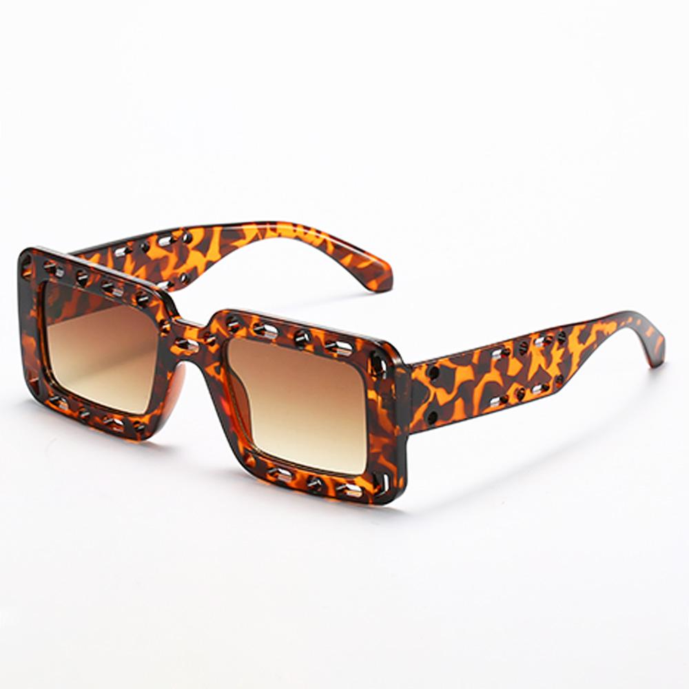 Hip Hop Square Sunglasses for Men and Women Fashion Loophole Style Shades Eyewear Trendy Square Glasses