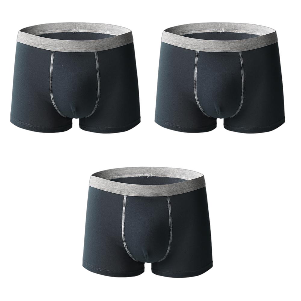 3 PCS Men's Boxer Shorts Cotton Underwear Solid Color Large Size Panties L XL 2XL 3XL 4XL 5XL 6XL
