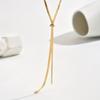 Verstellbare Y-förmige lange Halskette, kein Verblassen, minimalistische Kordel-Pulloverkette, flache Schlangenknochenkette mit Persönlichkeit, Damenhalskette