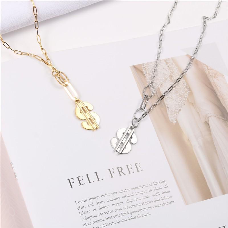 Korean Hip Hop Coin Pendant Necklace