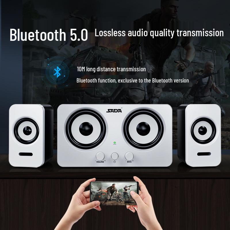 Universal Multimedia Bluetooth Wired USB Desktop Speaker with Subwoofer