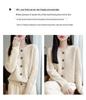 Women's Retro Cable Knit 100% Wool Cardigan - Soft Thickened Old Money Style Sweater Coat