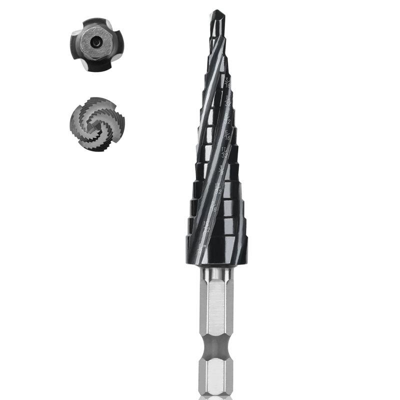 HSS Co M35 Kobalt Stufenbohrer für Edelstahl Eisen 3-13mm Sechskant Schaft Bohren-B61B
