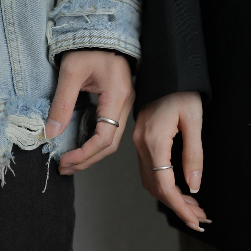 Minimalist Glossy Art Deco Geometric Ring Niche Design Simple Fashion 100% Match High-end Sense Women's Adjustable Finger Ring