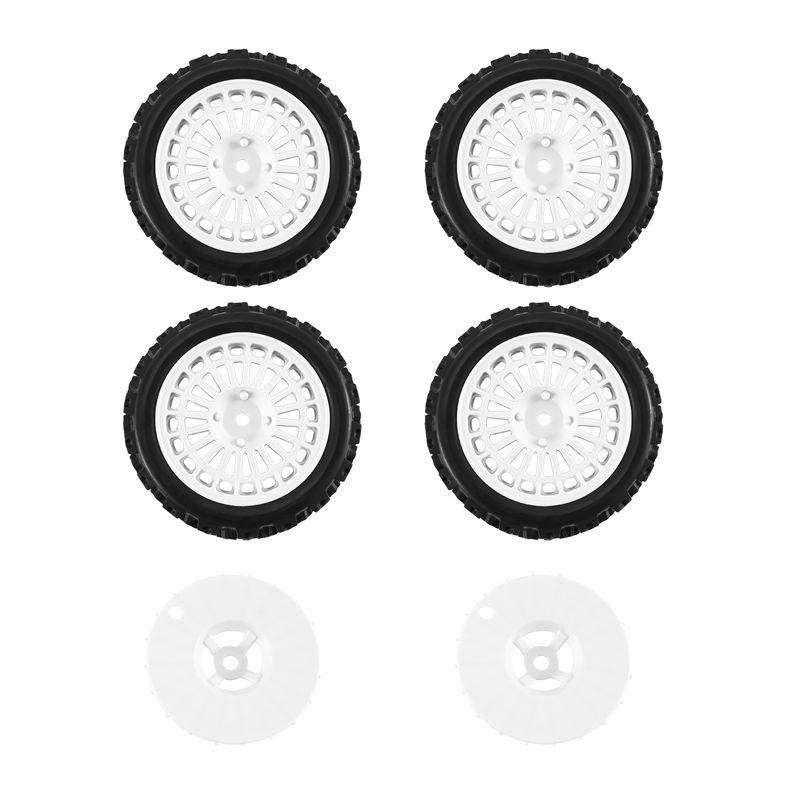 A71Z 4Pcs Rubber Tire Wheel Tyre For Tamiya XV01 TA06 TT01 TT01E TT02 TT02B PTG-2 1/10 RC Car Upgrades Parts Accessories