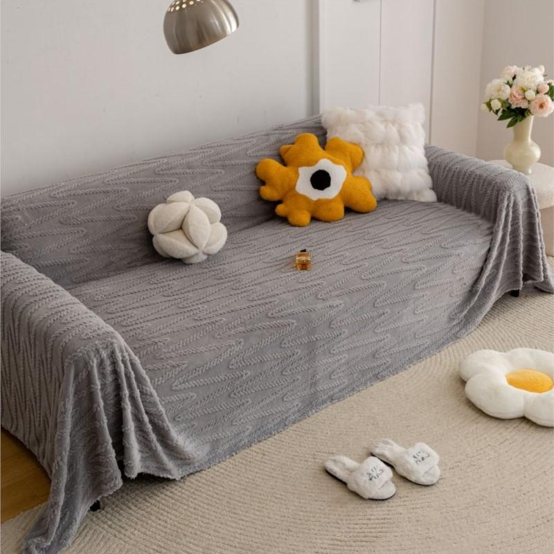 Funda Sofa Living Room Jacquard Thick Sofa Mat Throw  Winter Warm Sherpa Camping Picnic Sofa Cover