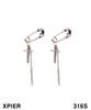 Xpier Safety Pin Cross Earrings 2.5 Hypoallergenic