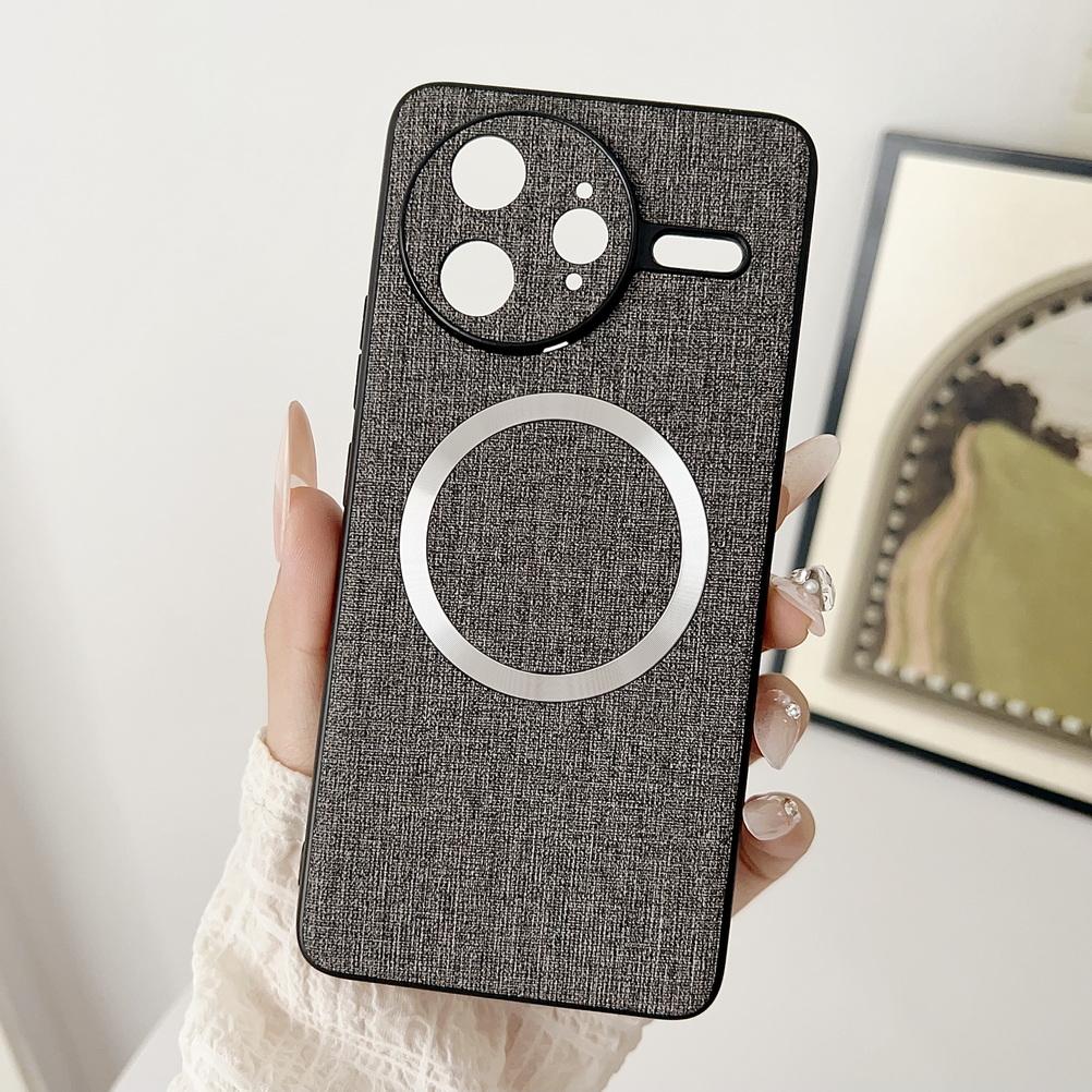 

Magsafe Magnetic Plain Leather Case For Poco F7 Ultra POCO F7 X7 Pro F6 Pro X6 Pro M6 Pro poco c75 Cloth Wireless Charging Cover Poco C75