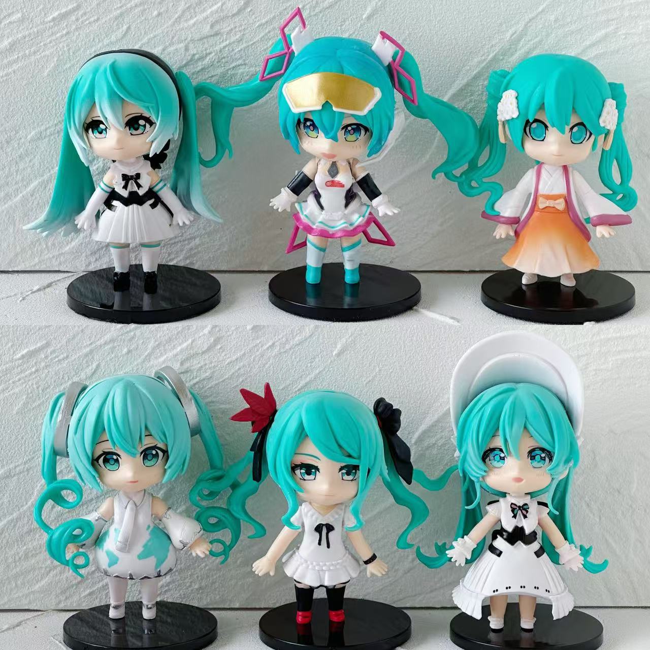 

hatsune miku Q version figure adorable anime girls model MIKU doll toy desktop gashapon ornament anime peripheral birth date present 6pcs