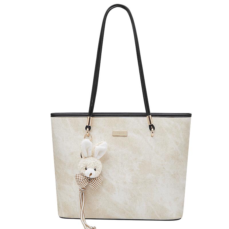 

FOXER Designer Women s Tote Bag High Quality PVC Leather Female Handbag Trendy Casual Commuter Shoulder Bag with Pendant