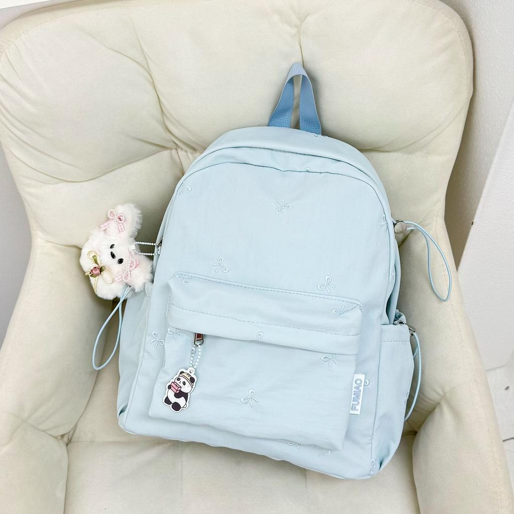 Schoolbag Japanese ins small fresh solid color versatile schoolbag large capacity junior high school student backpack leisure travel backpack