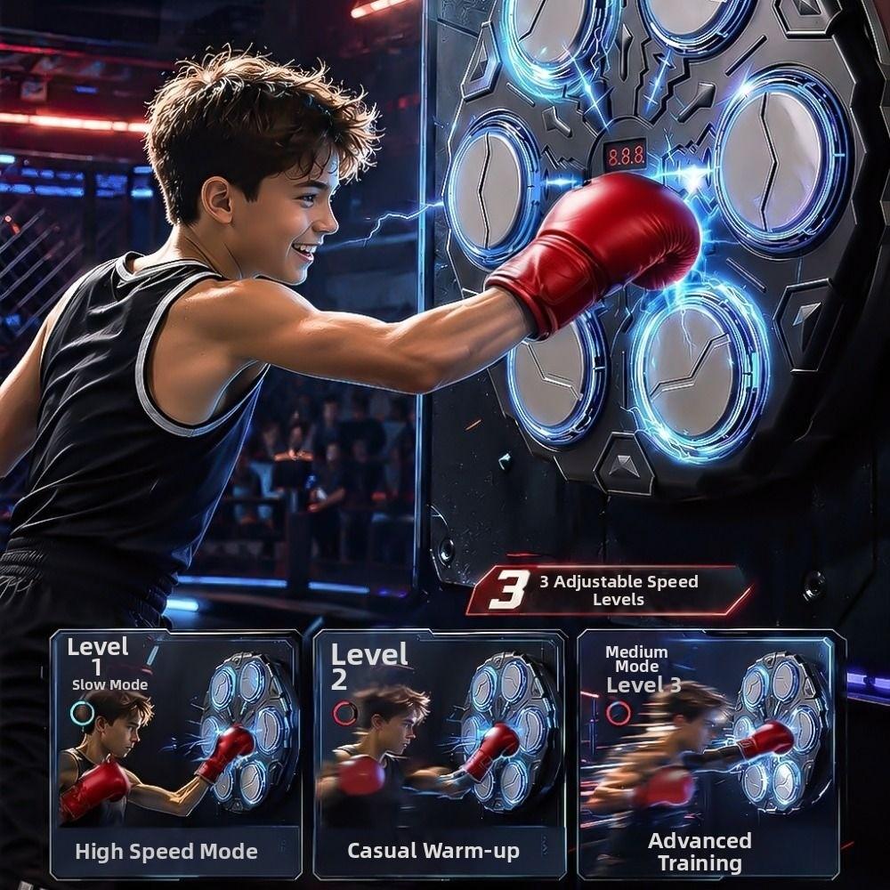Height Adjustable Electronic Boxing Trainer Reaction Training Equipment  Home Exercise