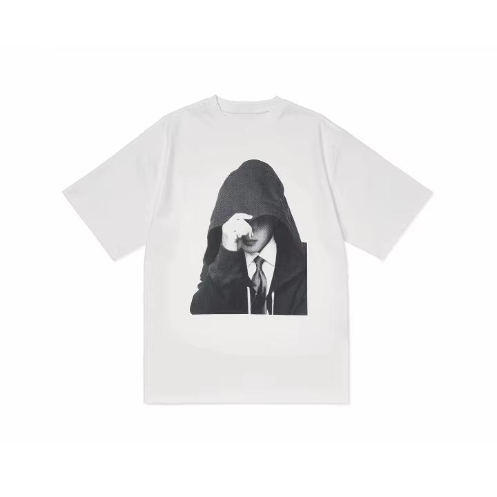 New K-pop Black and White Portrait Pattern Printed Loose Short-sleeved Men's and Women's Casual Round-neck T-shirt