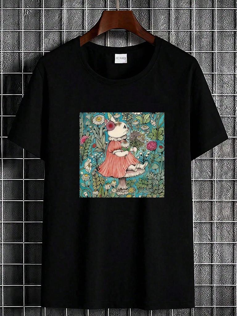 Neue Sommerkollektion 2026 Stylisches bedrucktes Muster Damen und Herren Rundhals Kurzarm Y2k T-Shirt Geeignet für den täglichen Gebrauch