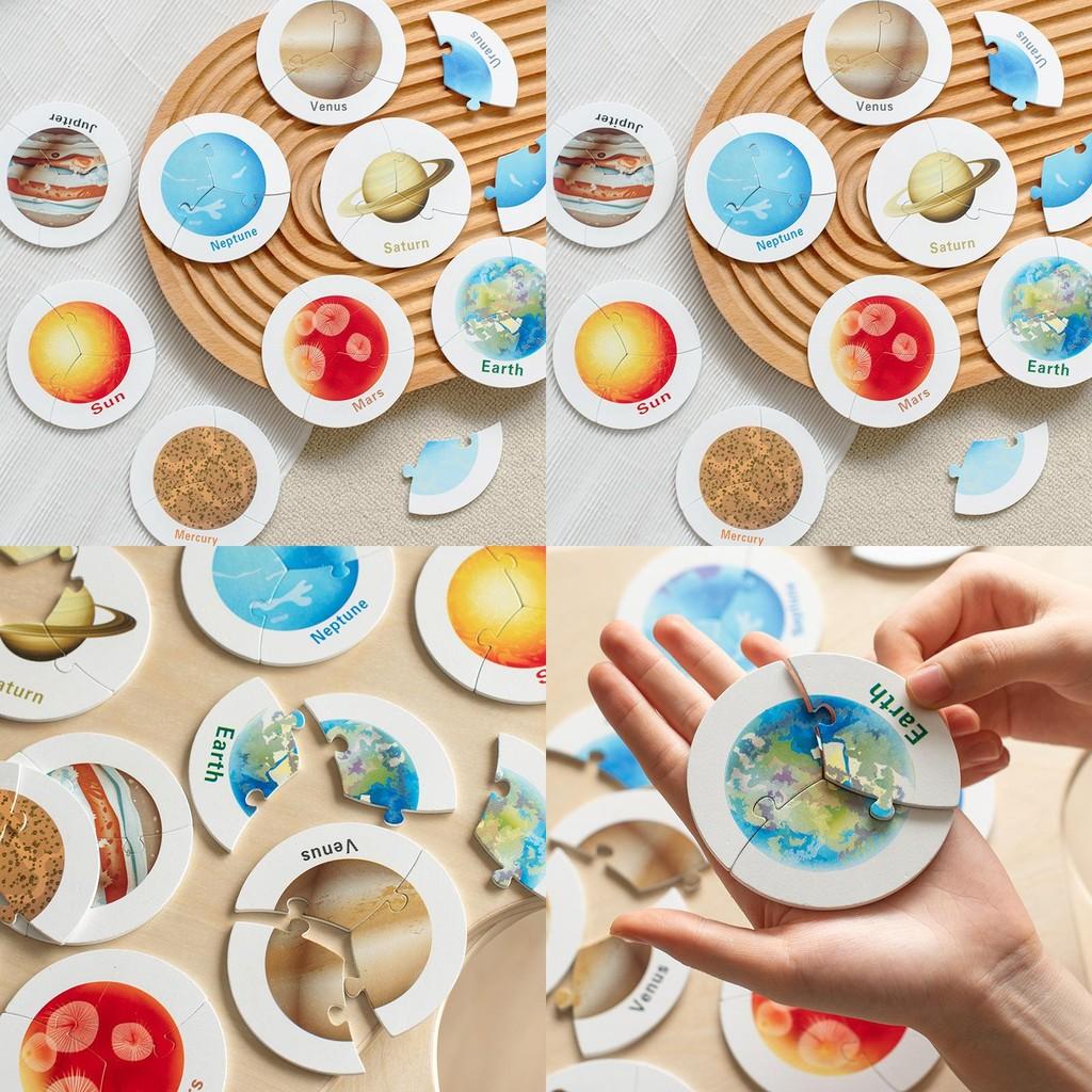 Wooden Toddler Space Puzzle Interlocking Design For Cognitive Skills Development