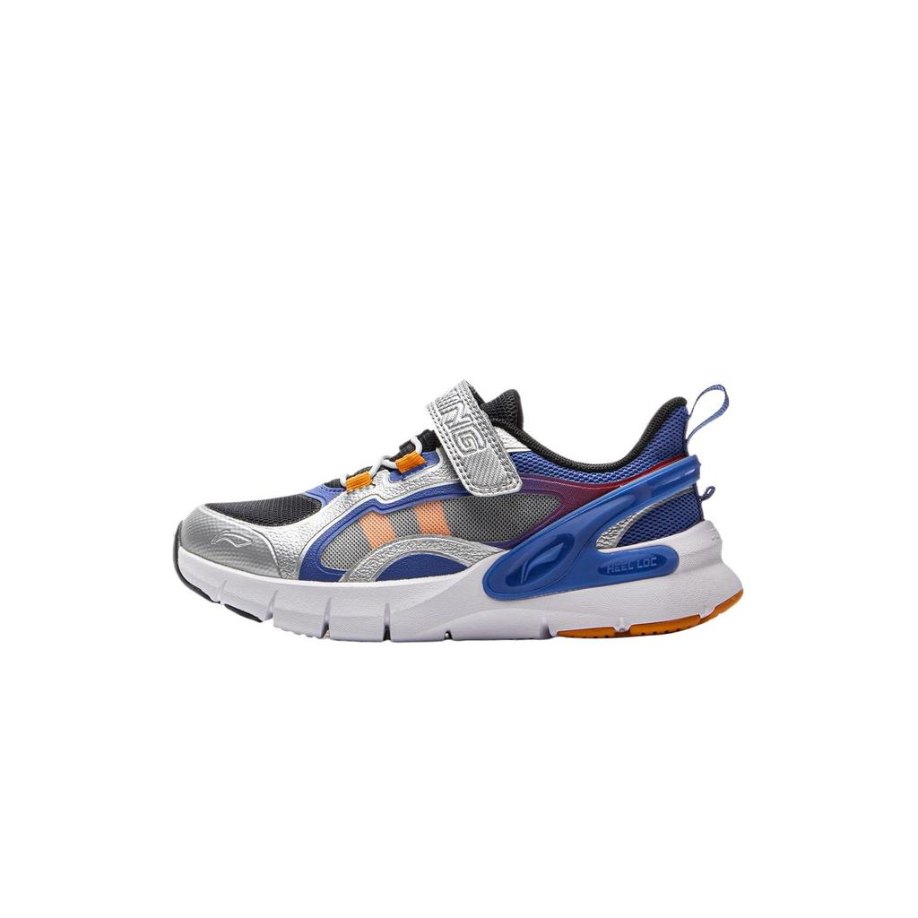 Li Ning Kids Comfortable Stylish Low-Top Casual Shoes Kids sneaker Silver Bright-Blue Black YKNV030-3