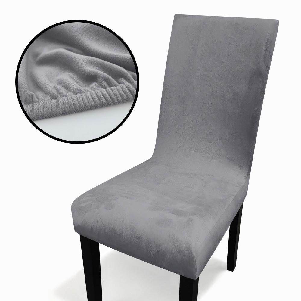 Thick Chair Cover Soft Velvet Dining Room Chair Slipcover  for Office Banquet Restaurant