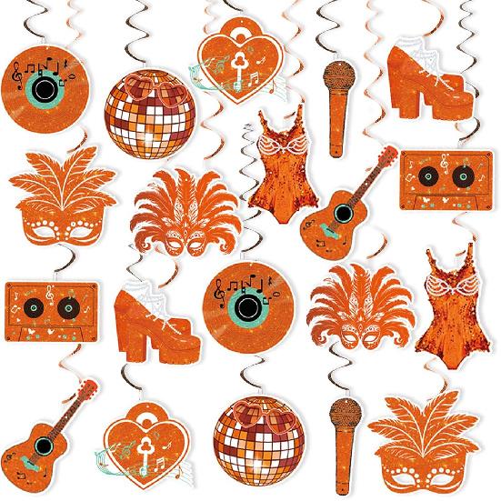 The Life Of Birthday girl Party Decoration In My Showgirl Era Birthday Hanging Swirl Showgirl Party Garland Orange Showgirl Themed Party Supplies for