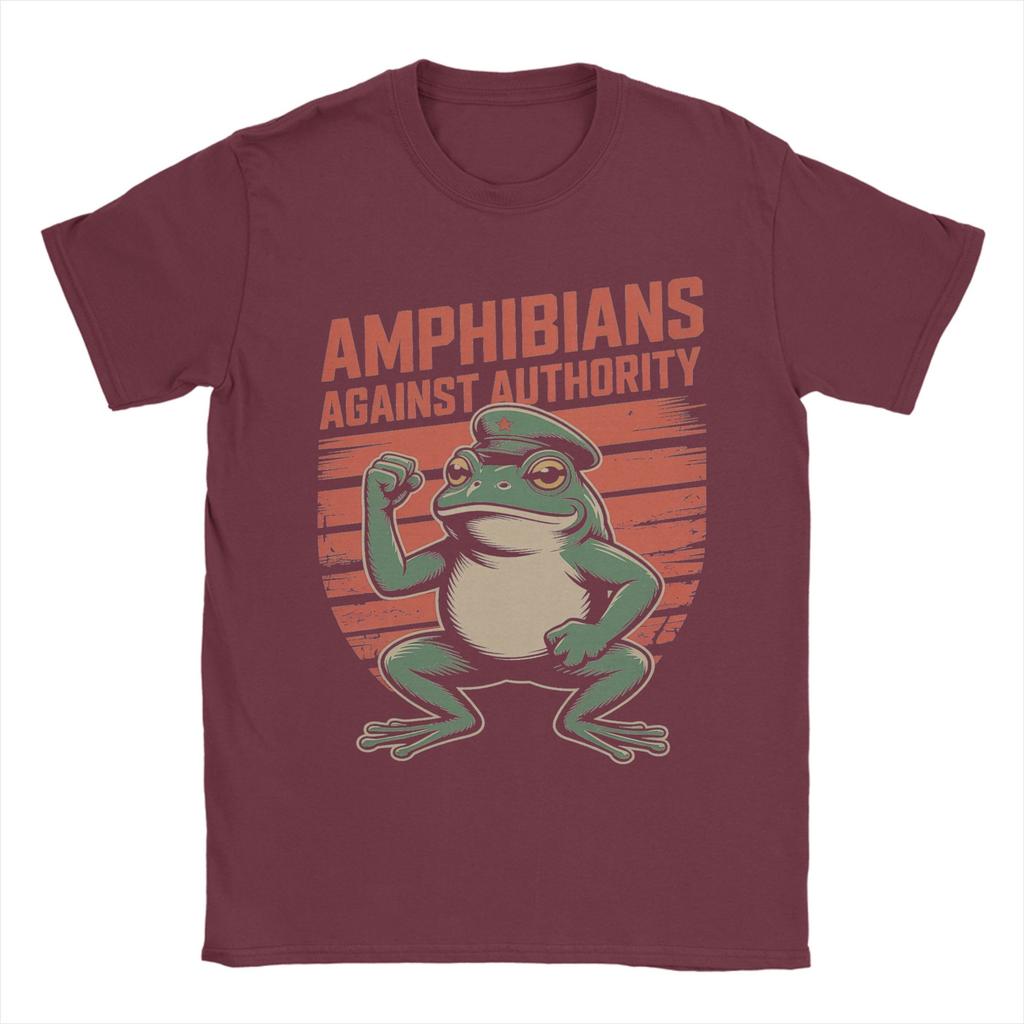 Men Amphibians Against Authority T Shirt Cotton Clothes Vintage Short Sleeve Crew Neck Tees Graphic T-Shirts