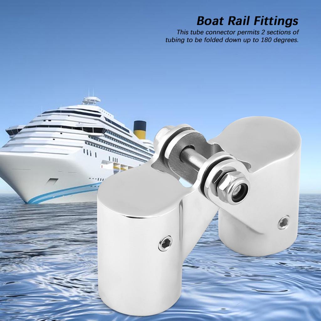Stainless Steel Folding   Connector Boat Rail Tube Pipe Fittings for Marine Yacht(22MM)