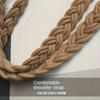 Women's Bucket Drawstring Handbag Straw Shoulder Bag Straw Weave Crossbody Handbag Beach Bag