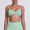 European and American Style Thin Strap Beauty Back Halter Sports Bra for Women, Pilates Yoga Tank Top, Seamless Fitness Underwear Camisole