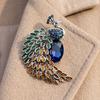 Brooch Pin Imitation Crystal Inlaid Peacock Shape Zinc Alloy Pin Coats Suits Sweaters Dresses Badge Party Fashion Accessory