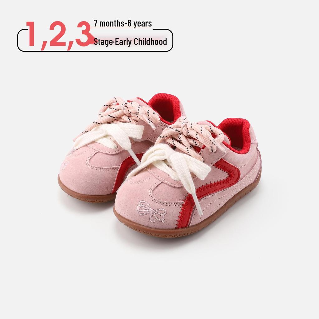Baby Girl Princess Bow Shoes: Soft Sole Non-Slip Toddler Sneakers for Spring