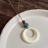 New Chinese Zen Irregular Oval Long Pendant Necklace Women's Retro Ethnic Style Simple Sweater Chain with Accessories