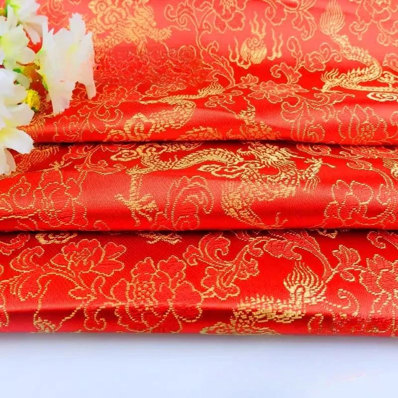 Wide 90cm Dragon Pattern Series of Brocade Fabric for Ancient Hanfu Cosplay Kimono Tang Suit Cheongsam and Silk Brocade Clothing