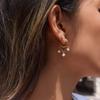 Uworld Geometric Zircon Drop Earrings For Women 18K Gold PVD Plated Stainless Steel Chains Tassel Earrings Fashion Jewelry Gift