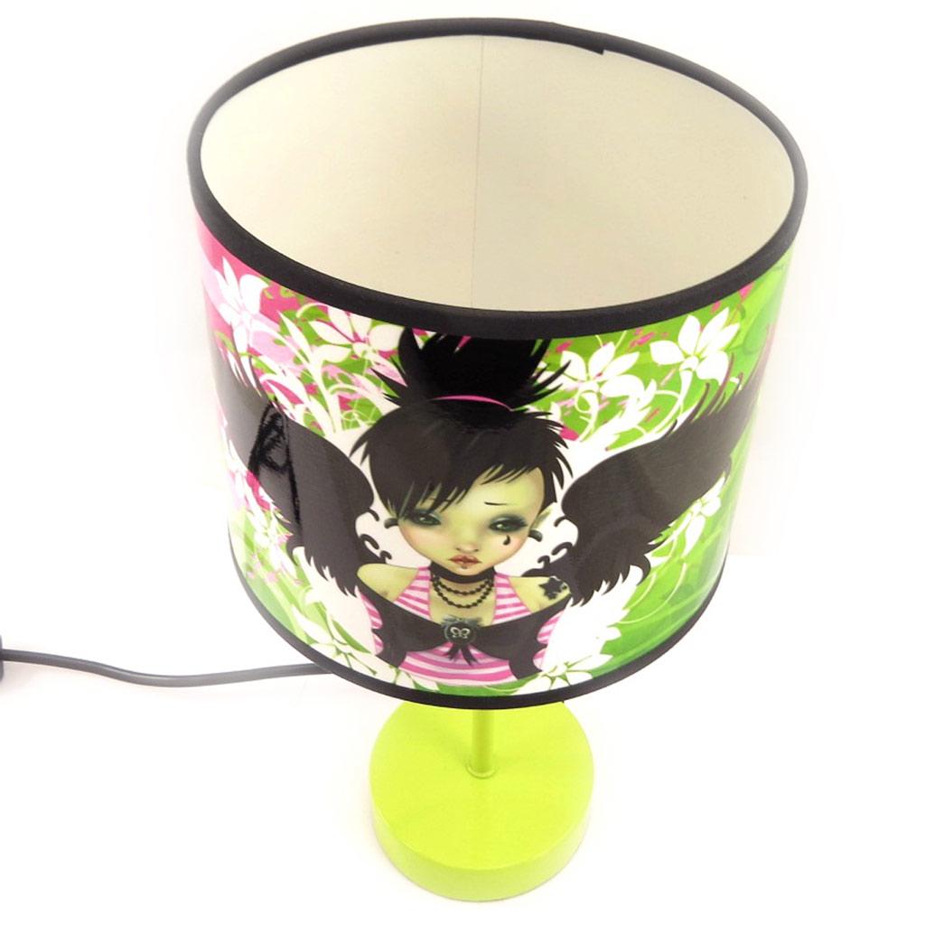 Les Trésors De Lily [K7833] - Cylinder Lamp 'Fairy Dreams' Green Black