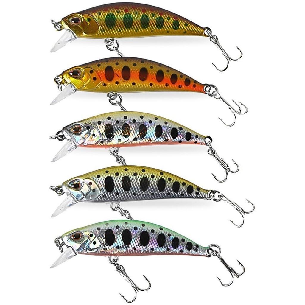Stream Trout Lure 5g Heavy Sinking Minnow Set 5 Colors Breakwater Light Game