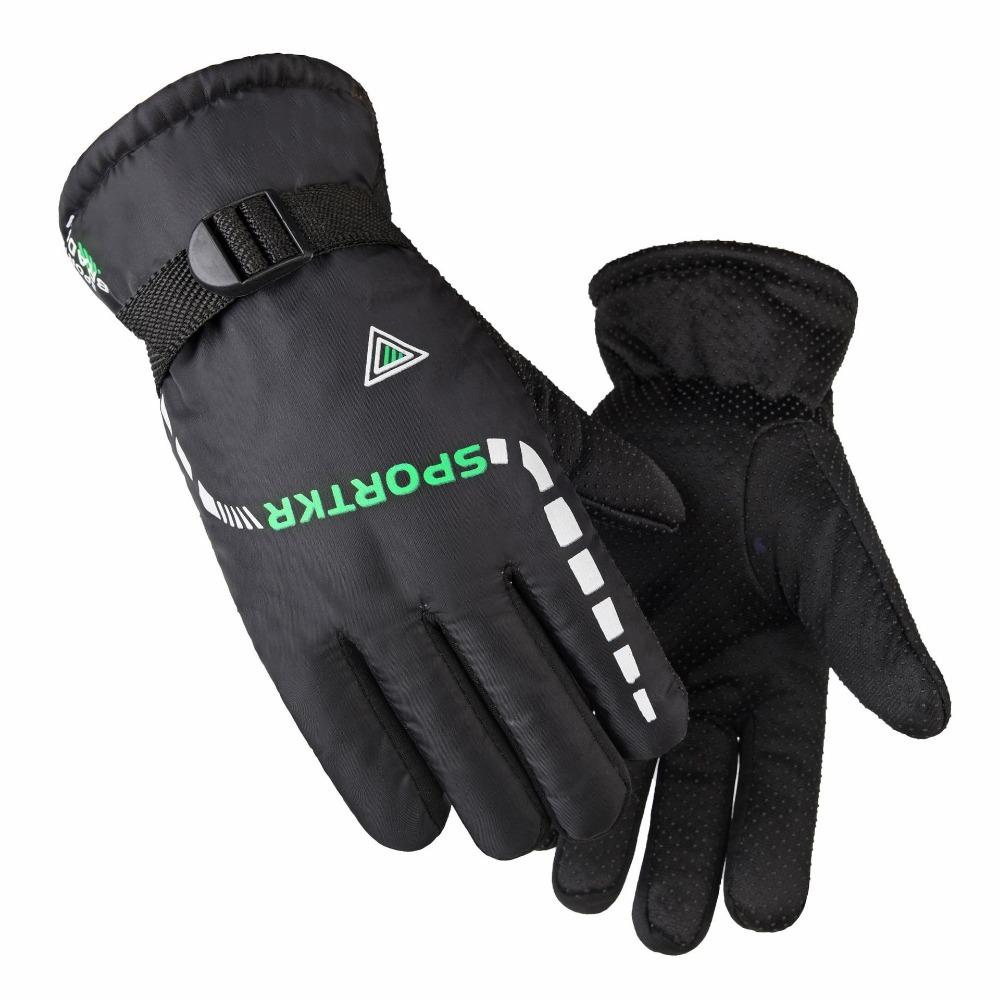 Gloves Men's Winter Warm Fleece Riding Electric Vehicle Thickened Motorcycle Windproof Waterproof Anti-skid Gloves Men