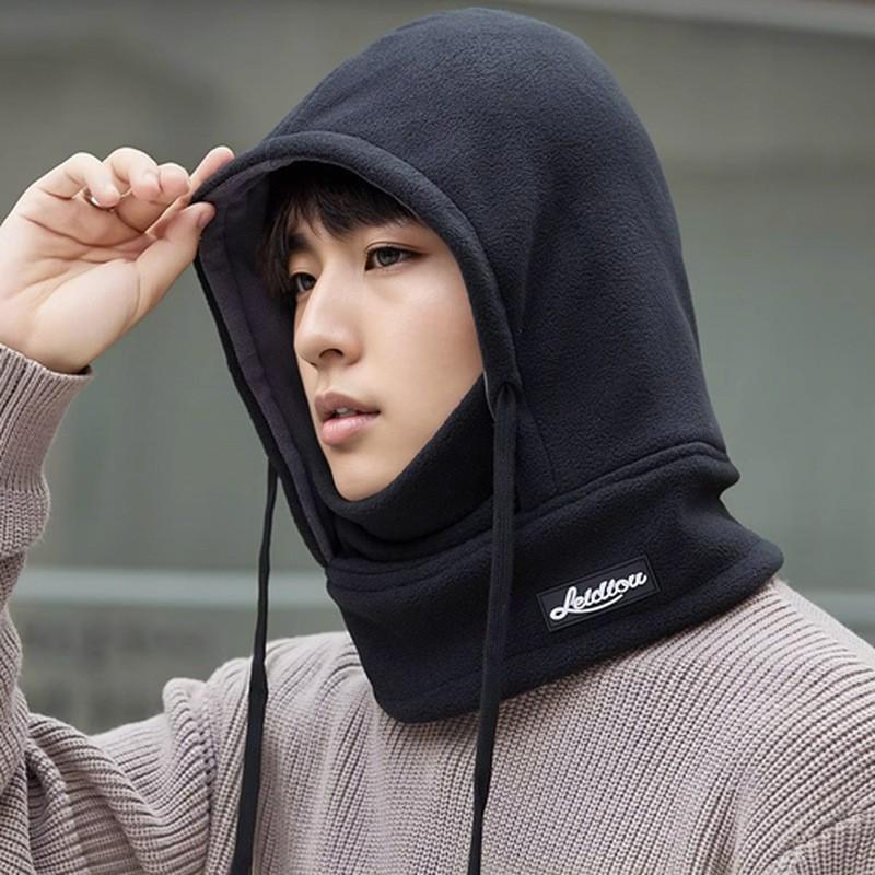 Herren Winter Winddichte Radmütze mit Warmer Maske, Ohrenklappen, Nackenschutz und Baumwollisolierung für Kalte Bedingungen