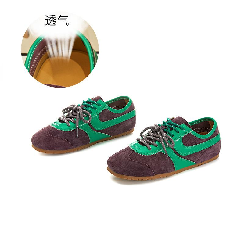 Leather Women's Autumn New Flat-bottomed Sports Shoes Women's Casual Versatile Shoes Children's Solid Color Women's Shoes Trend