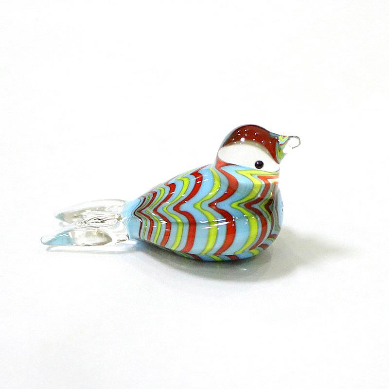 Miniature Murano Glass Bird Decorative Figurine Japan Style Home Fairy Garden Decor Accessories Lovely Handmade Animal Ornaments