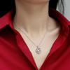 Bague Ringen S925 Silver Inlaid with 0.5ct Monmulberry Heart Pendant In the Heart of Your New Clavicular Chain