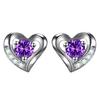 Elegant Women's Heart-Shaped & Star-Moon Diamond Earrings