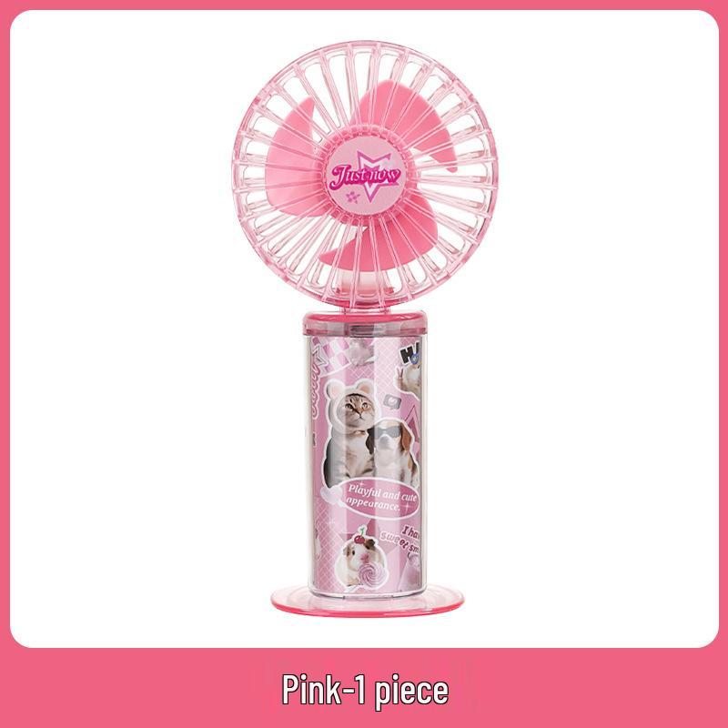 USB Rechargeable Cute Cartoon Mini Handheld Fan Fun Transparent Handheld Fan